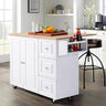 Kitchen Island Cart on Wheels - Butcher Block Island Table for Food Prep