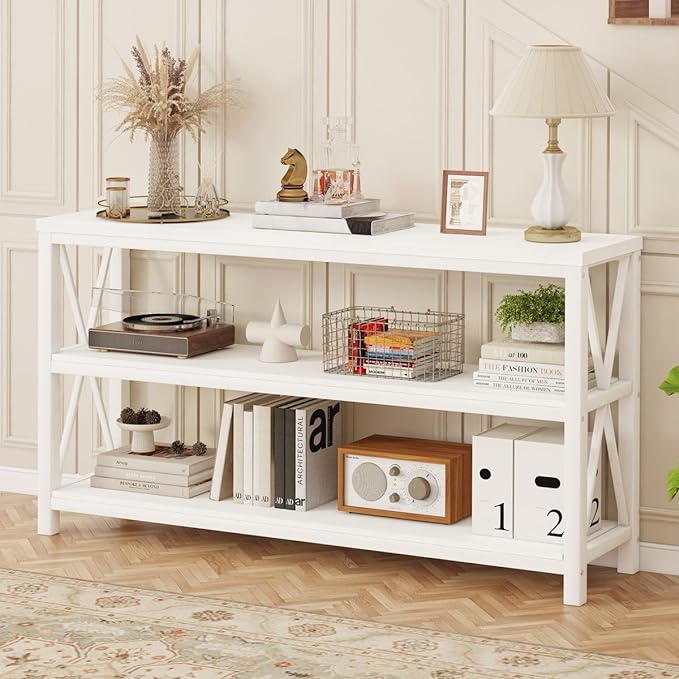 Industrial Console Table for Entryway, Wood Sofa Table