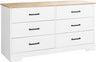 Gray Double Dresser for Bedroom 6 Drawer Wide Chest