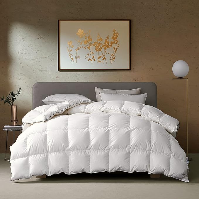 Luxurious Goose Feathers Down Comforter Dark Grey Thickened