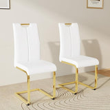 Dining Chairs Set of 2, Modern Dining Chairs with Faux Leather Padded Seat