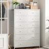 Tall Dressers for Bedroom, 12 Drawer with Wooden Top and Metal Frame