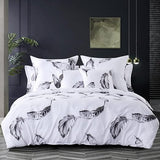 Garden Floral Bedding Set Queen,Reversible Comforter 3 Pieces