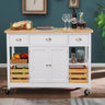 Kitchen Island Cart on Wheels - Butcher Block Island Table for Food Prep