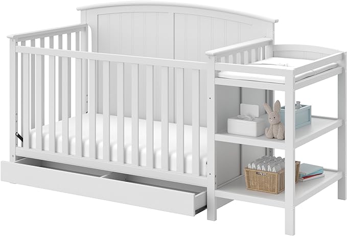 Steveston Crib & Changer w/Drawer - Gray