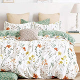 600 Thread Count Cotton White Printed Cotton Comforter Set