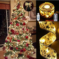 Christmas Tree Decorations Gold String Lights 32ft (2x16ft) 100 LED Lights Copper Wire