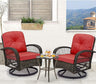 3 Pieces Outdoor Swivel Rocker Patio Chairs