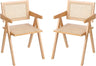 Rattan Accent Chairs, Modern Mid Century Dining Chairs Set of 2