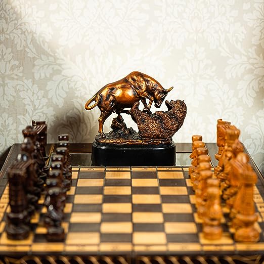 Bull and Bear Statue - Wall Street Bull Statue - Stock Market Gifts for Men
