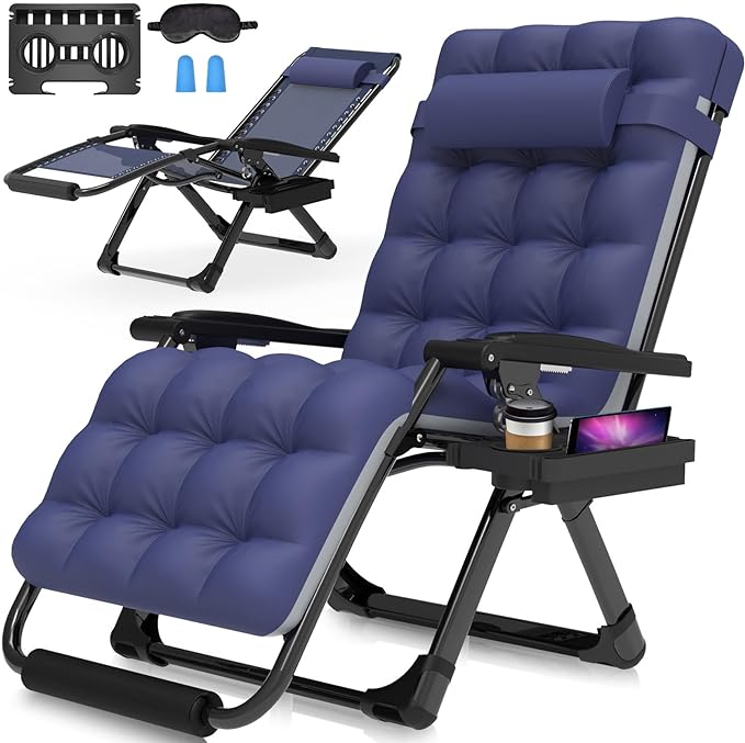 MaxZen XXL Zero Gravity Recliner Chair – 500lb Capacity & Headrest