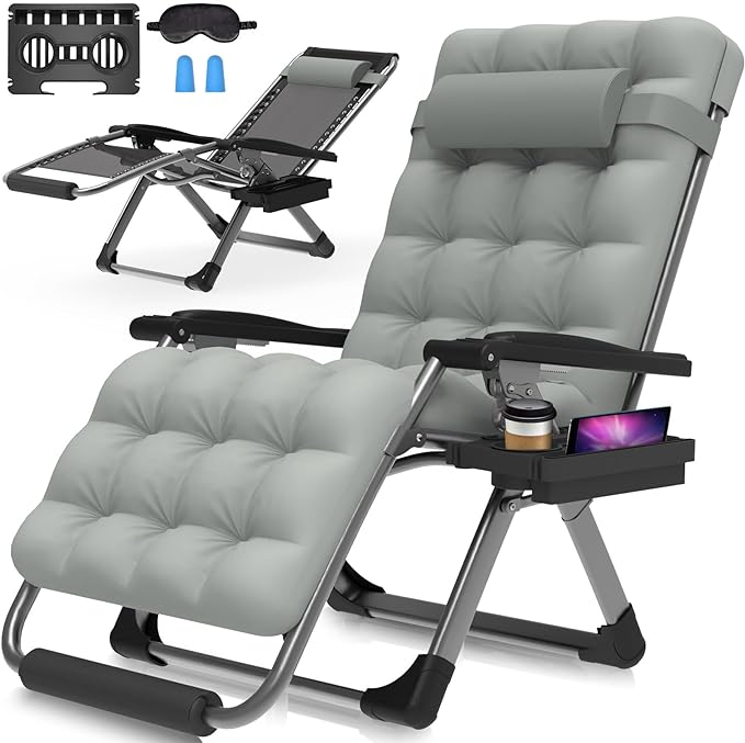 MaxZen XXL Zero Gravity Recliner Chair – 500lb Capacity & Headrest