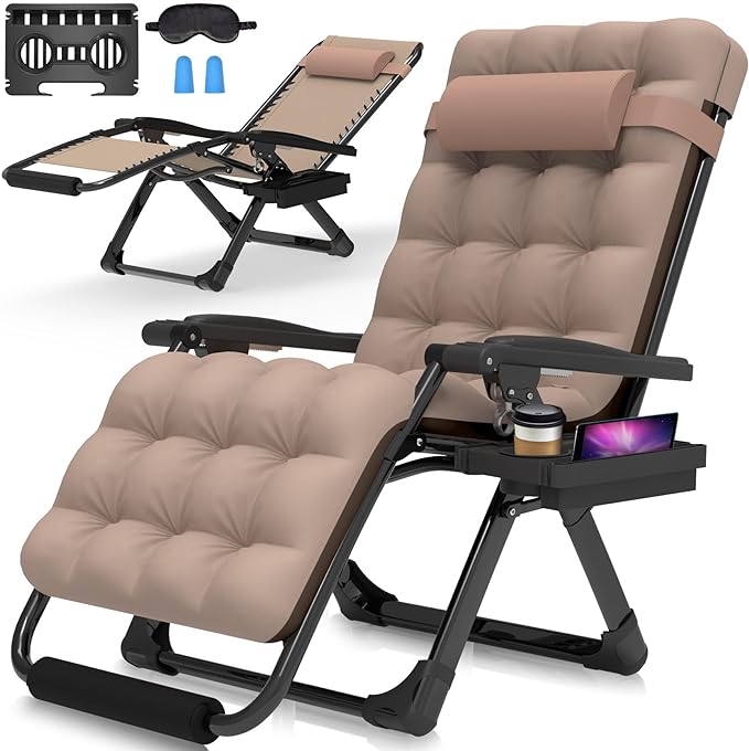 MaxZen XXL Zero Gravity Recliner Chair – 500lb Capacity & Headrest