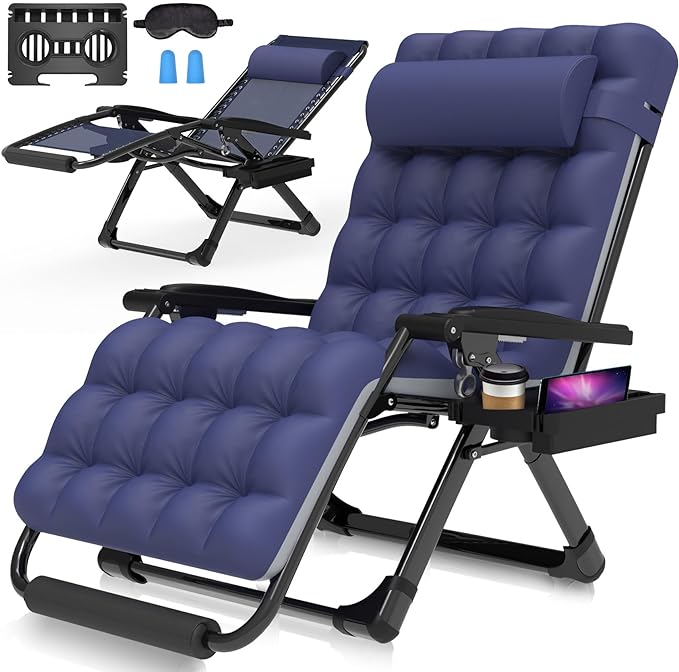 MaxZen XXL Zero Gravity Recliner Chair – 500lb Capacity & Headrest