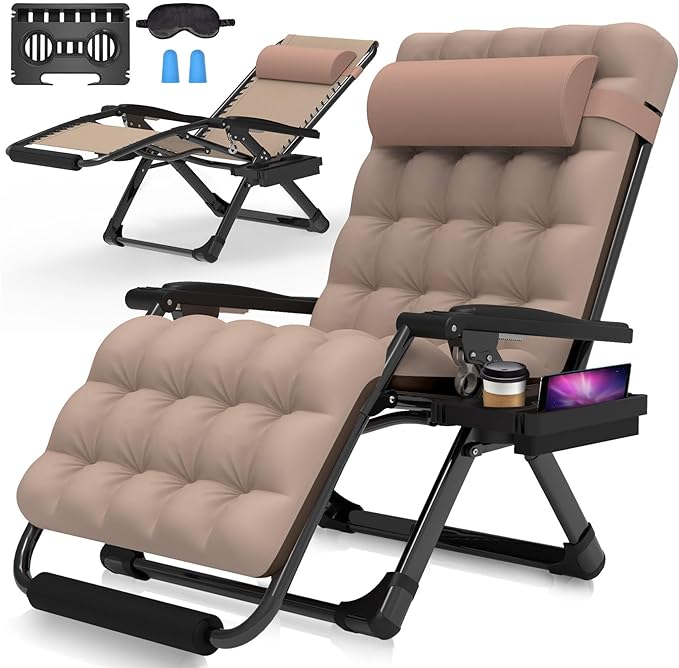 MaxZen XXL Zero Gravity Recliner Chair – 500lb Capacity & Headrest