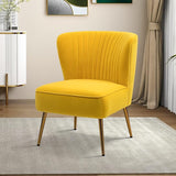 Modern Upholstered Cute Side Chair with Gold Metal Legs