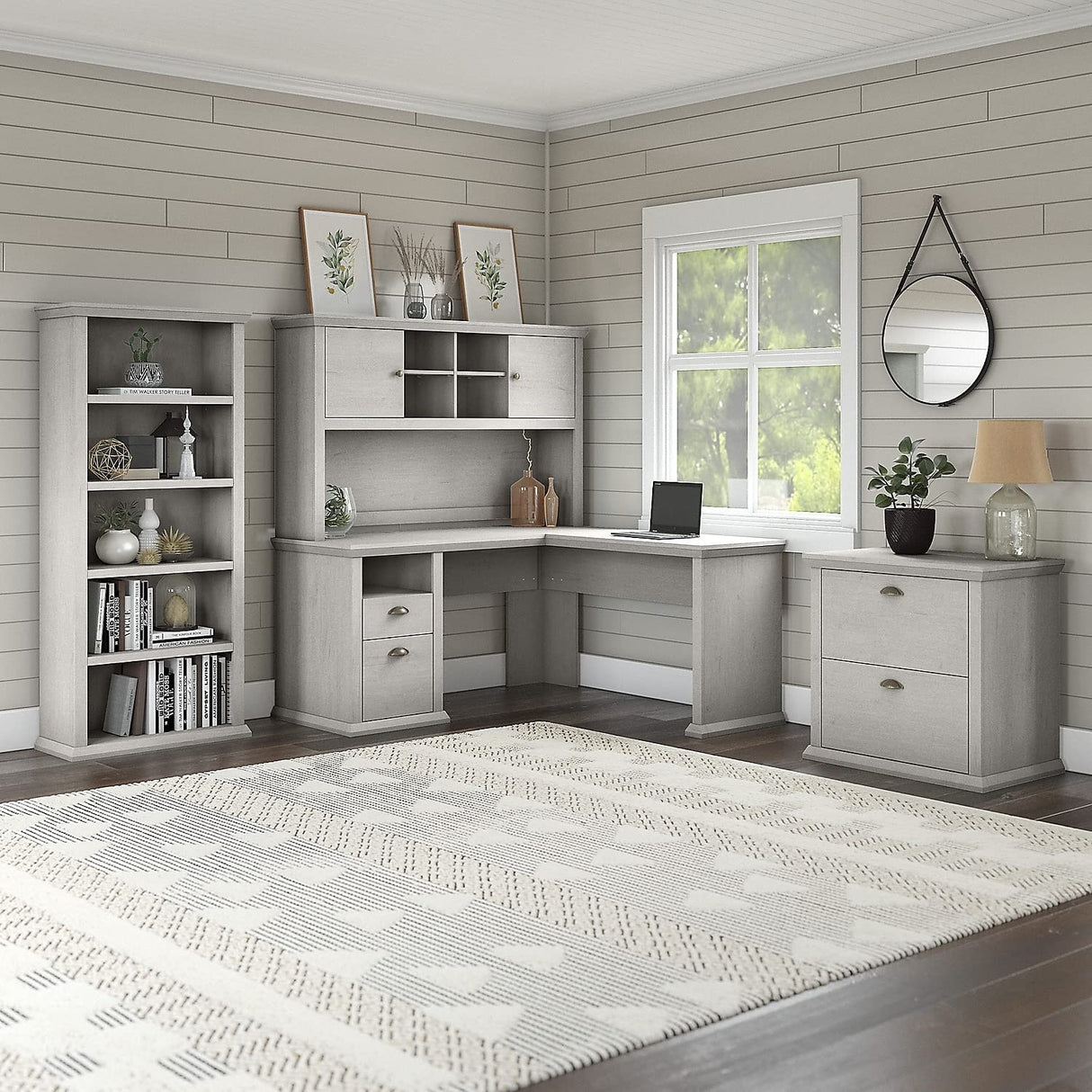 Yorktown 60-Inch L-Shaped Desk - Modern Office Workstation with Storage