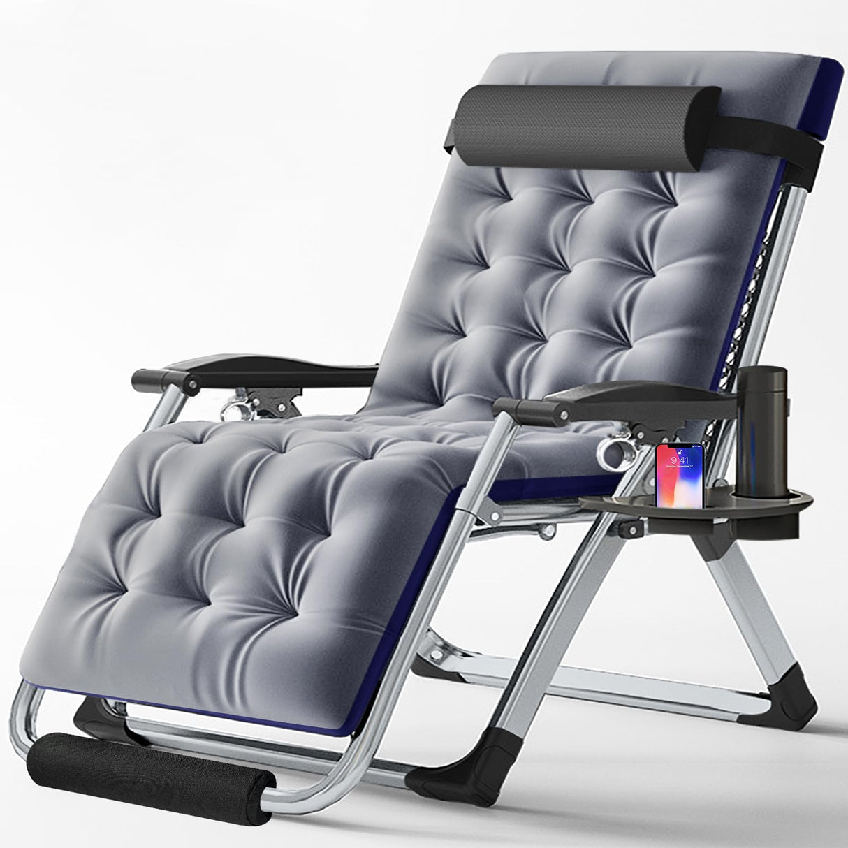 ZenFold Oversized Zero Gravity Recliner Chair in Warm Gray