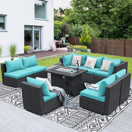 Large Size PE Rattan Outdoor Patio Furniture Sectional Sofa Sets