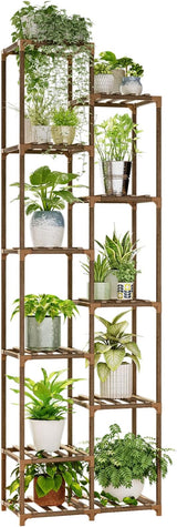 Tall Plant Stand Indoor Wood Outdoor Tiered Plant Shelf for Multiple Plants