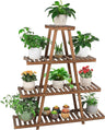 Wood Plant Stand Triangular Shelf Multi Tier Flower Holder Storage Rack