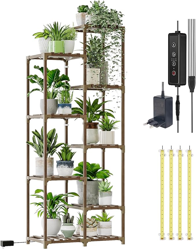 Tall Plant Stand Indoor Wood Outdoor Tiered Plant Shelf for Multiple Plants