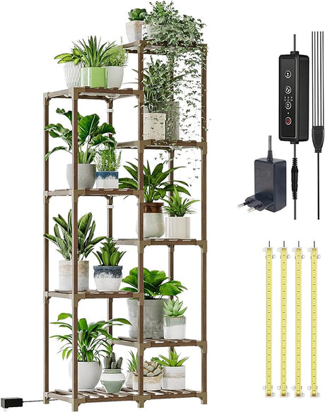 Tall Plant Stand Indoor Wood Outdoor Tiered Plant Shelf for Multiple Plants