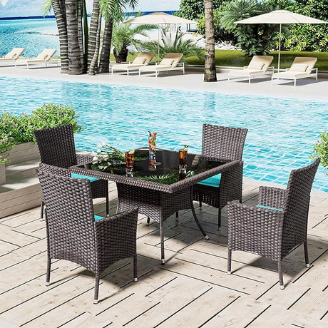 Dining Sets for 8 with Rattan Dining Set Chairs x8 and Square Table Glass