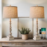 Oneach Vintage Table Lamps with Dual USB Port