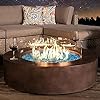 Outdoor Propane Fire Pit Coffee Table w Dark Bronze 40.5-inch Round Base Patio Heater