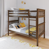 Bunk Bed, Twin-Over-Full Wood Bed Frame For Kids, Blue