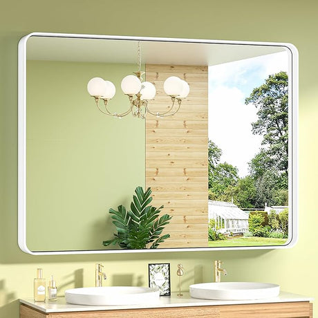 48 x 30 Inch Wall Mirror Black Bathroom Vanity Mirror