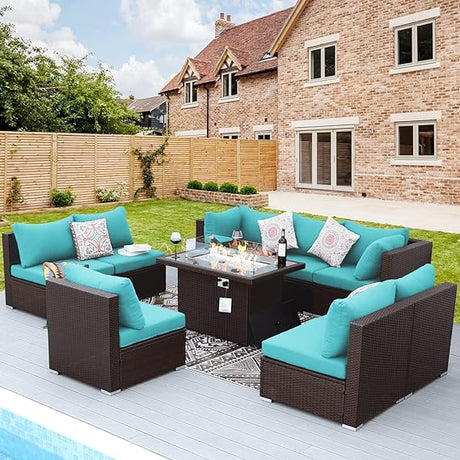 Large Size PE Rattan Outdoor Patio Furniture Sectional Sofa Sets