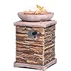 Outdoor Propane Fire Pit, Square Stonecrest Gas Fire Pit for Outside Patio