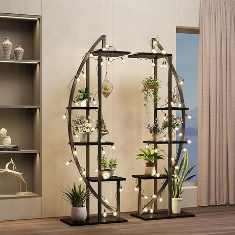 2 Pcs 6 Tier 9 Potted Metal Plant Stand Plant Stands for Plants Multiple