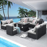 Large Size PE Rattan Outdoor Patio Furniture Sectional Sofa Sets