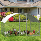 dome roof outdoor poultry cage with walk-in access and rust-resistant frame