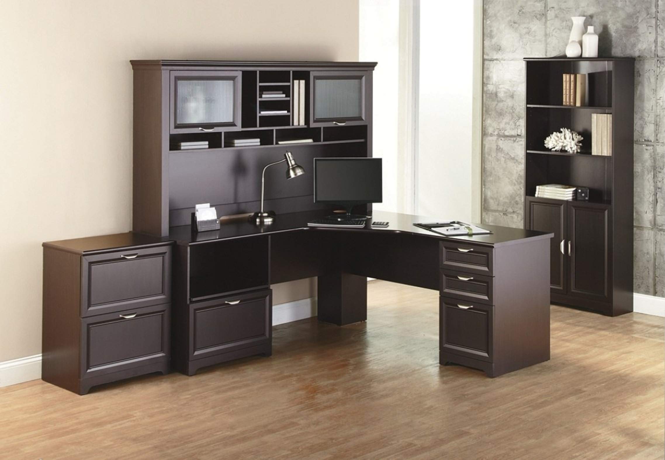 espresso wood office desk