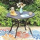 6-Person Round Cast Aluminium Outdoor Dining Table, Patio Bistro Table