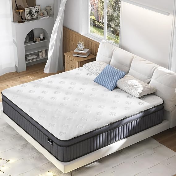 King Mattress, 12 Inch Hybrid Mattress in a Box, King Size Mattress