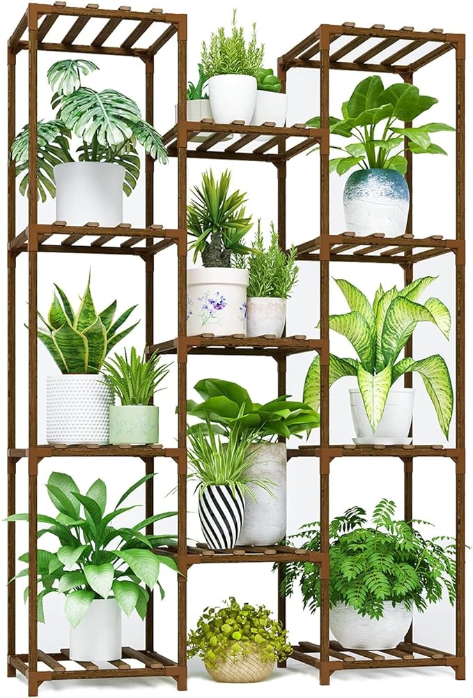 Hanging Plant Stand Large Plant Shelf  Rack Wooden Tiered Plant Holder