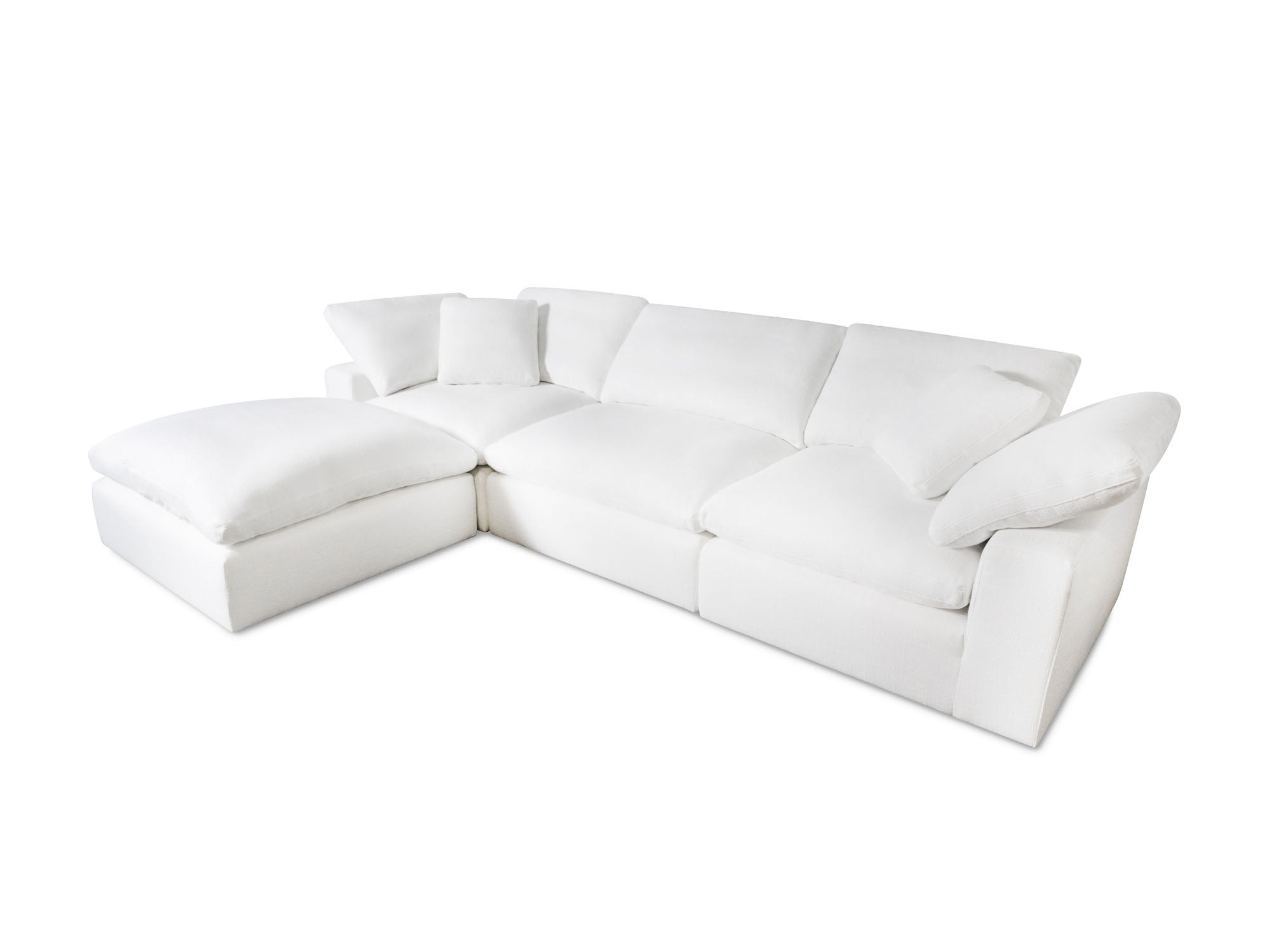 4-Piece Modular Sectional Sofa with Ottoman - Down-Blend Cushions & Easy-Clean Fabric
