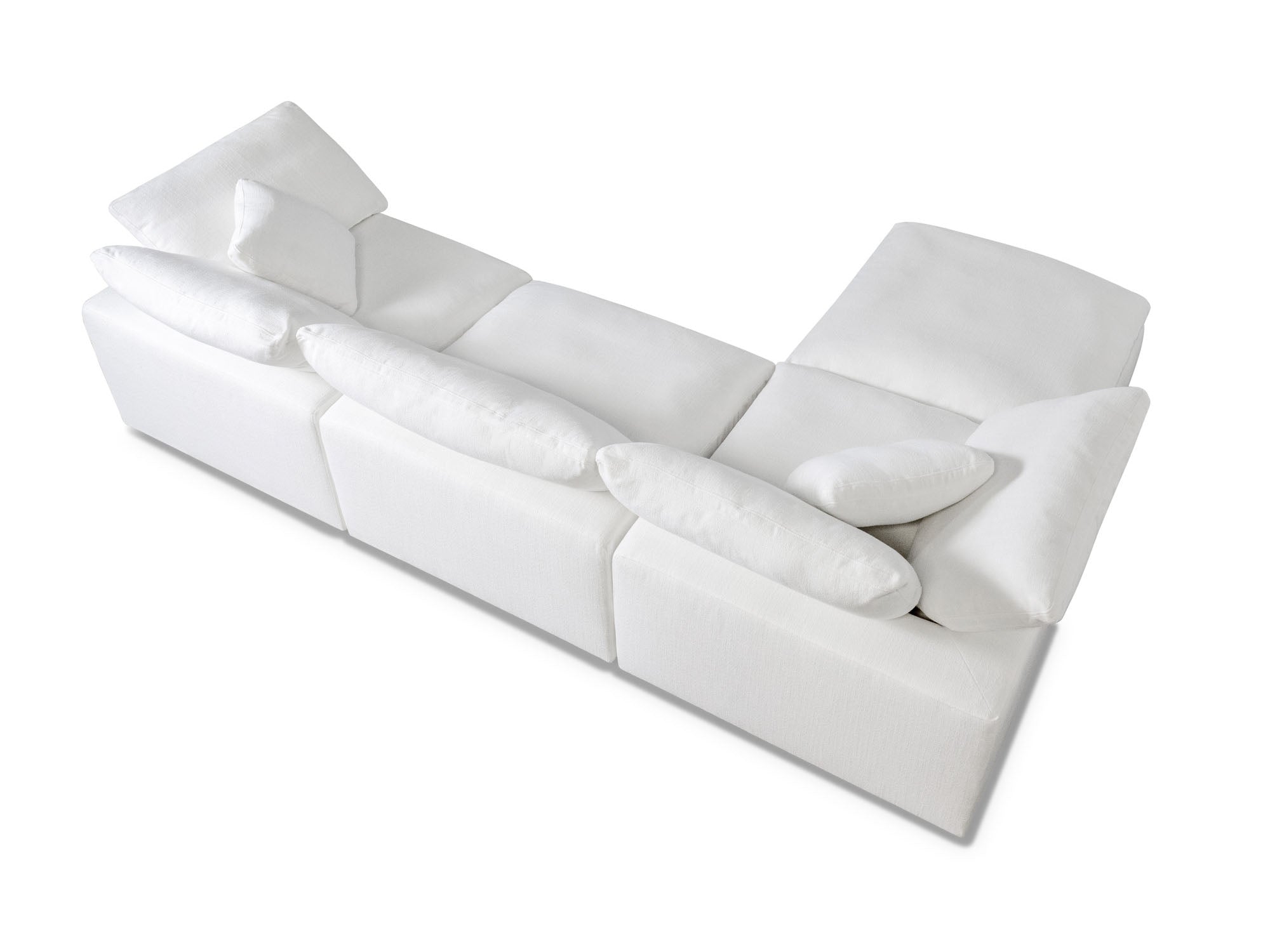 4-Piece Modular Sectional Sofa with Ottoman - Down-Blend Cushions & Easy-Clean Fabric