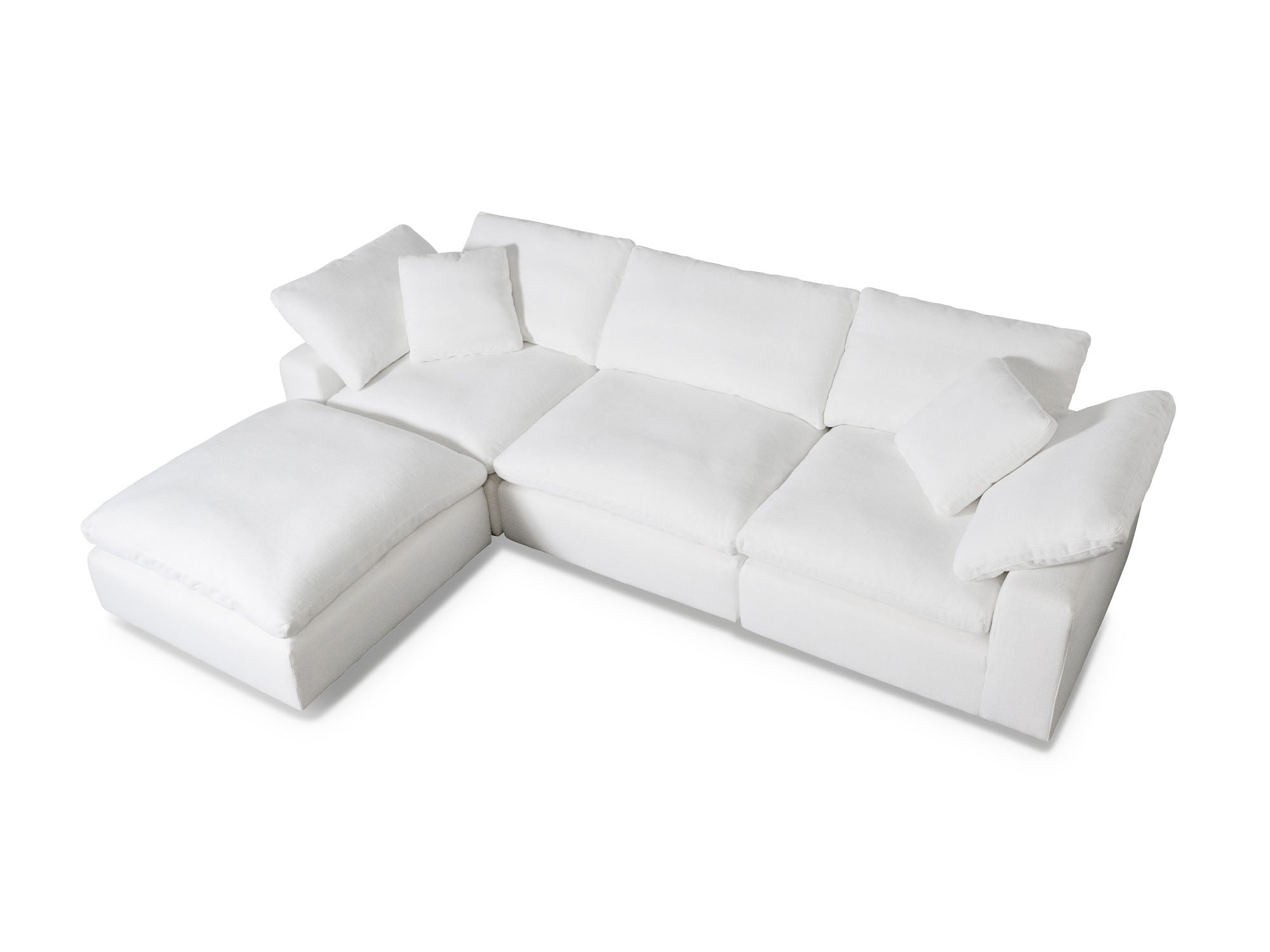 4-Piece Modular Sectional Sofa with Ottoman - Down-Blend Cushions & Easy-Clean Fabric