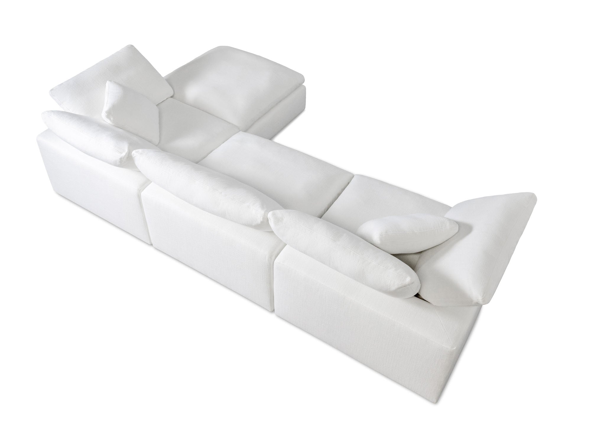 4-Piece Modular Sectional Sofa with Ottoman - Down-Blend Cushions & Easy-Clean Fabric