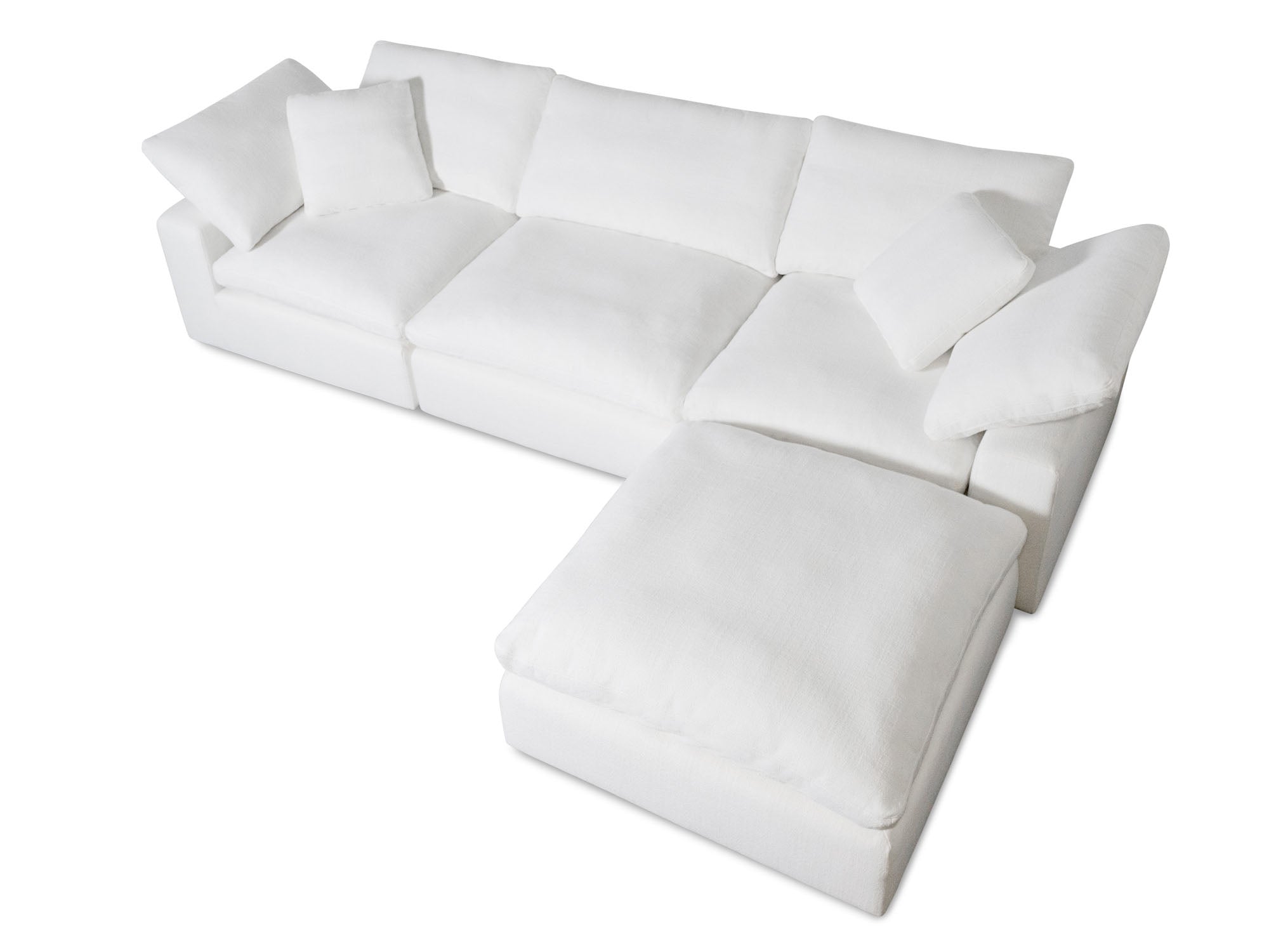 4-Piece Modular Sectional Sofa with Ottoman - Down-Blend Cushions & Easy-Clean Fabric