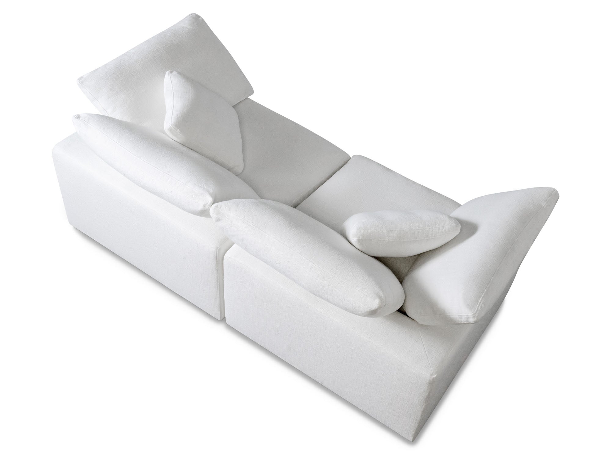 2-Piece Modular Loveseat with Down-Blend Cushions - Moisture-Repellent Fabric