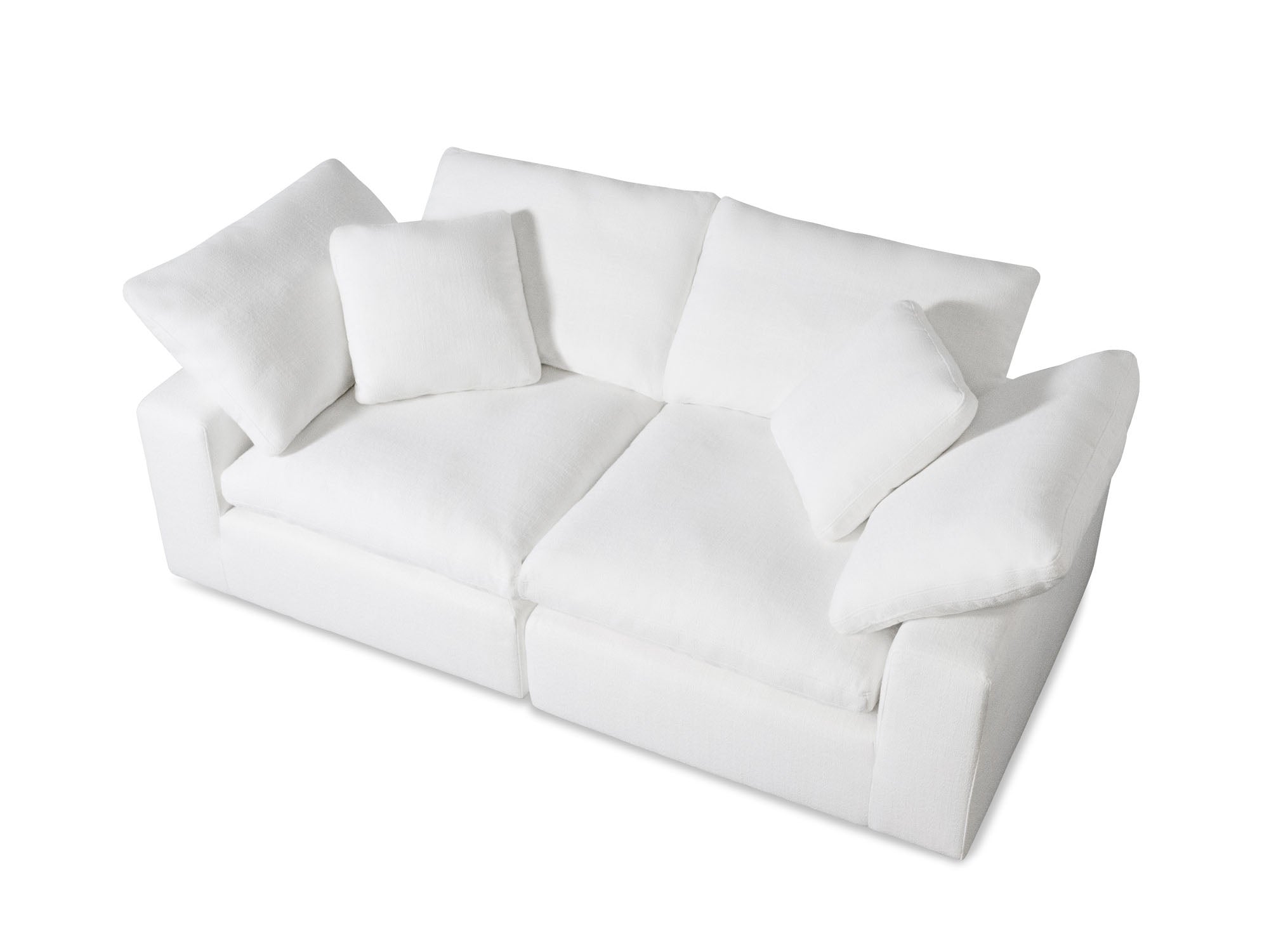 2-Piece Modular Loveseat with Down-Blend Cushions - Moisture-Repellent Fabric