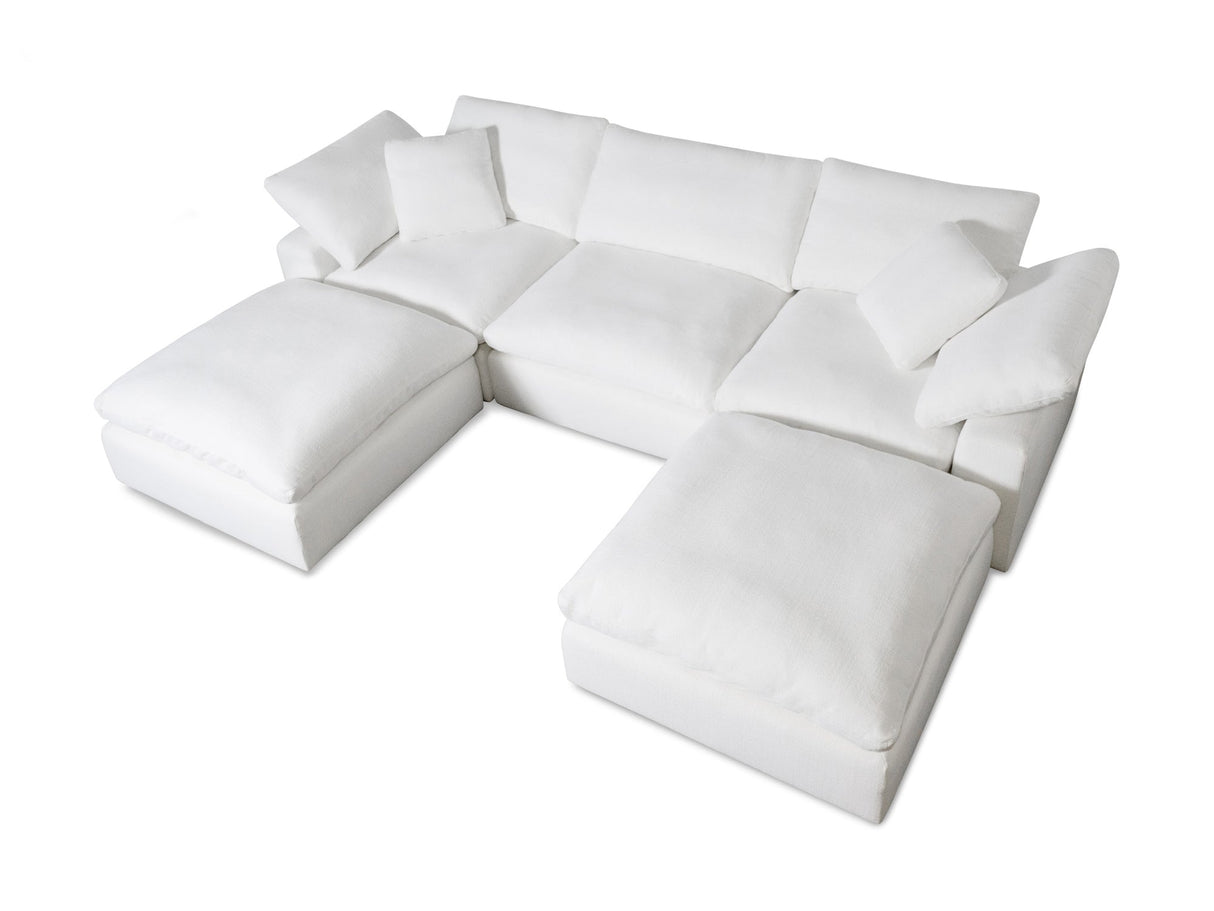 5-Piece Modular U-Shape Sectional Sofa with Ottomans