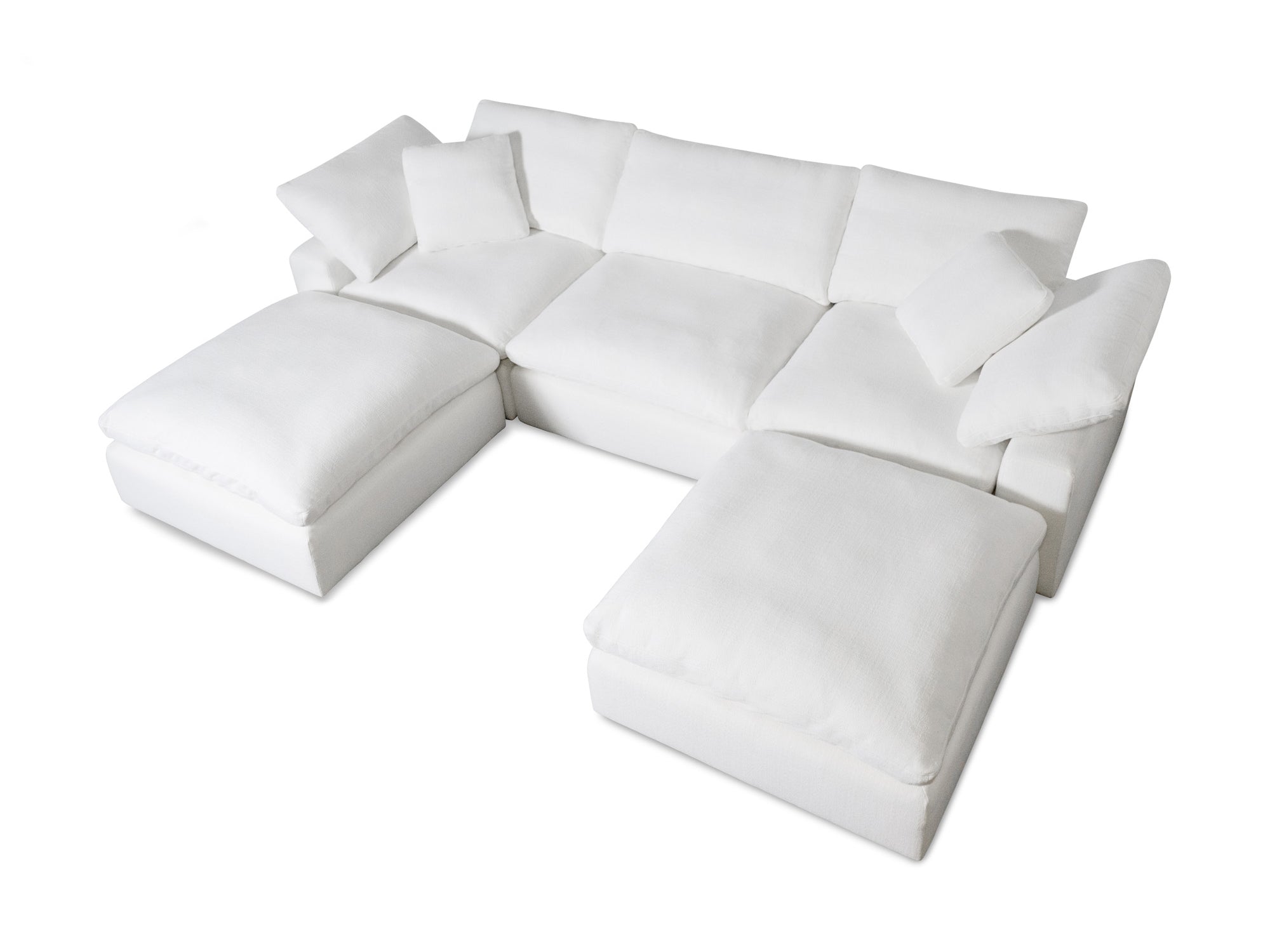 5-Piece Modular U-Shape Sectional Sofa with Ottomans